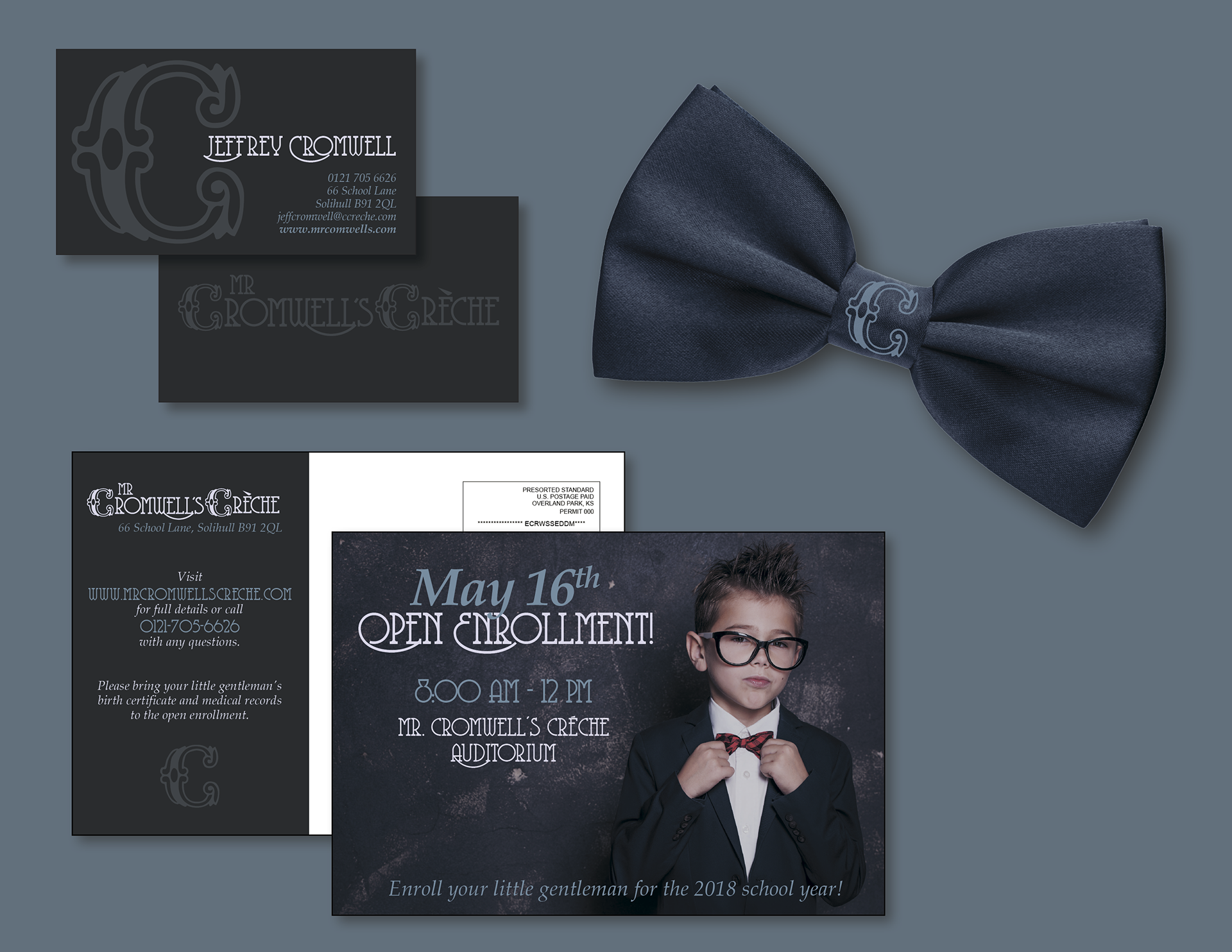 lindsey estes Mr. Cromwell's Creche Auditorium Branding Package