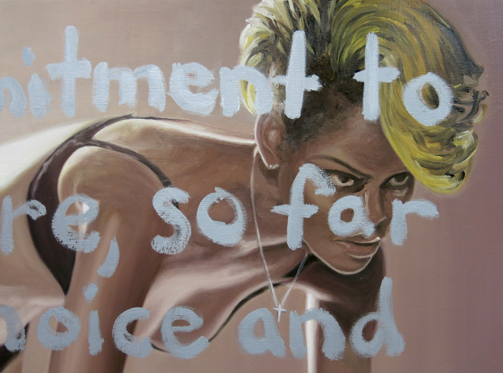 DETAIL Self-Portrait as Rihanna, 2014 /Oil, acrylic, conté and metallic paint on linen/ 145 x 200 cm (approx. 57.09 x 78.75 inches)