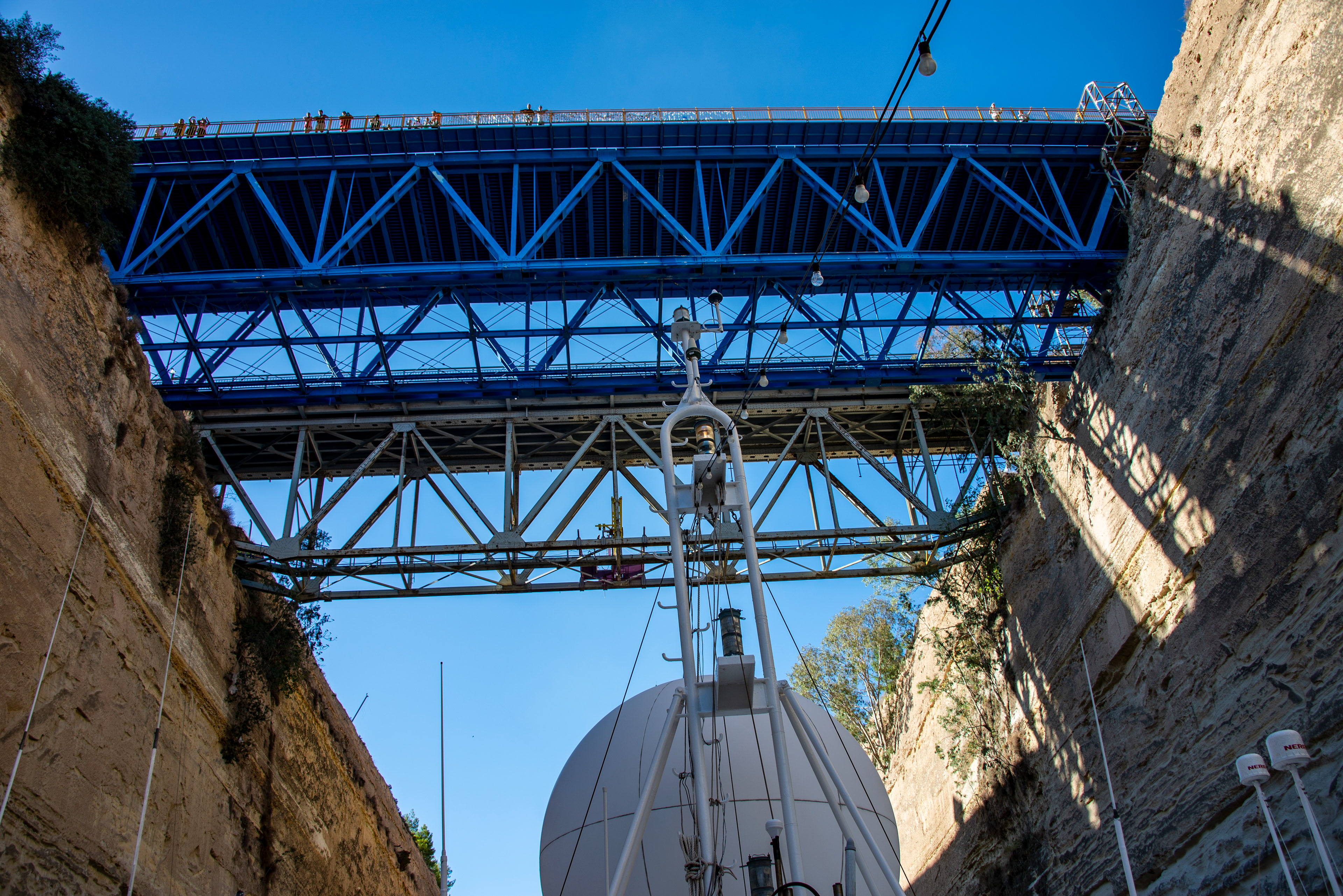 Squeezing Through the Corinth Canal, Greece. ©2016, Corey Sandler