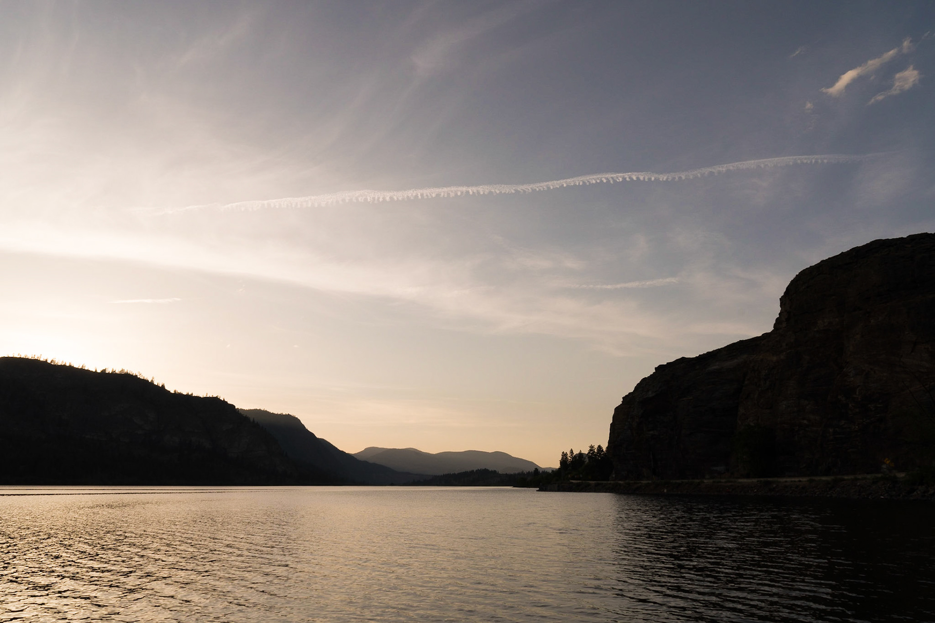 Sunset at a lake near Osoyoos