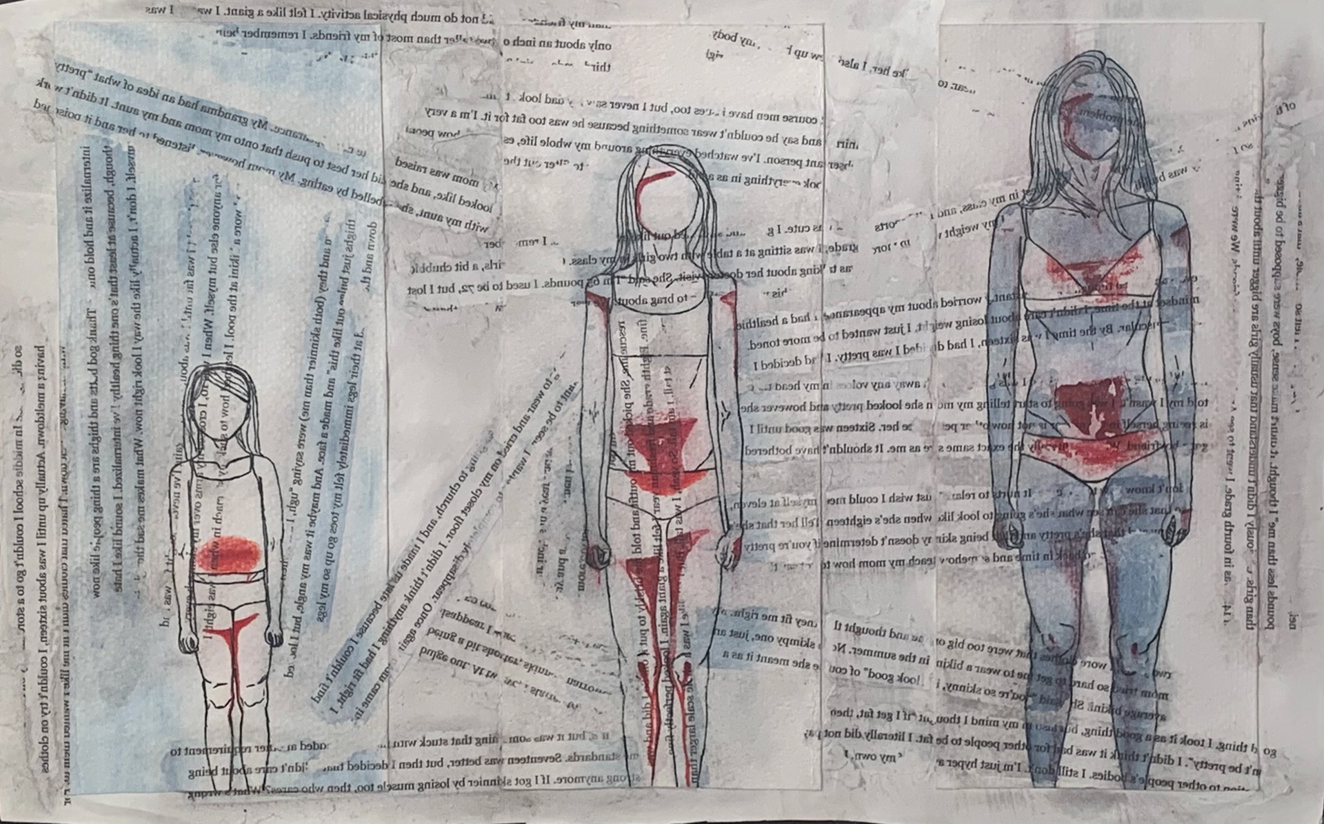 Charlotte Cupp, Invisible Cuts, Drawing & Illustration, Shaker Heights High School, Educator: Karen Mehling-DeMauro, Grade 12,  Honorable Mention