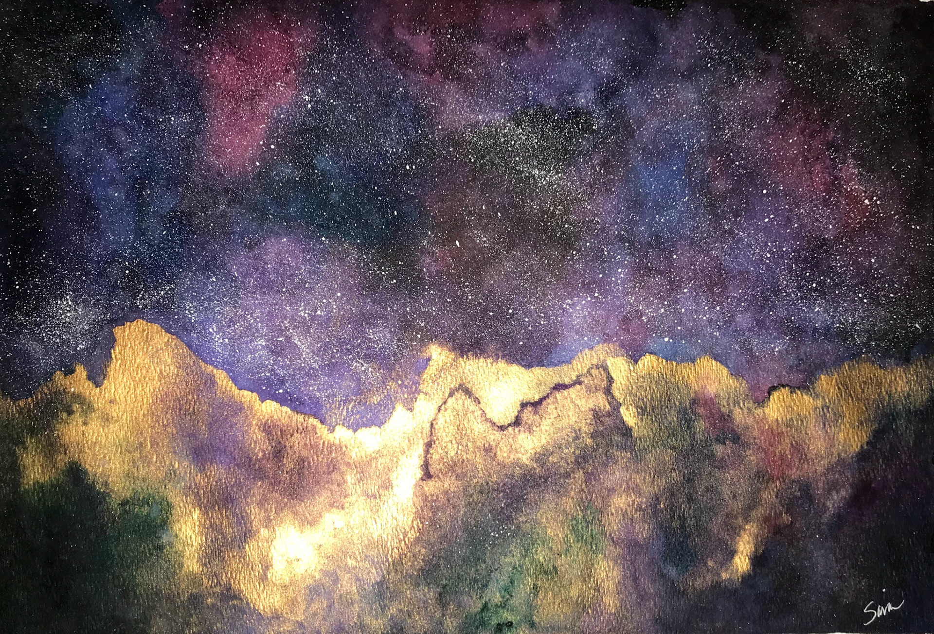 celestial clouds. 11x15. watercolor on paper. march 22, 2018.