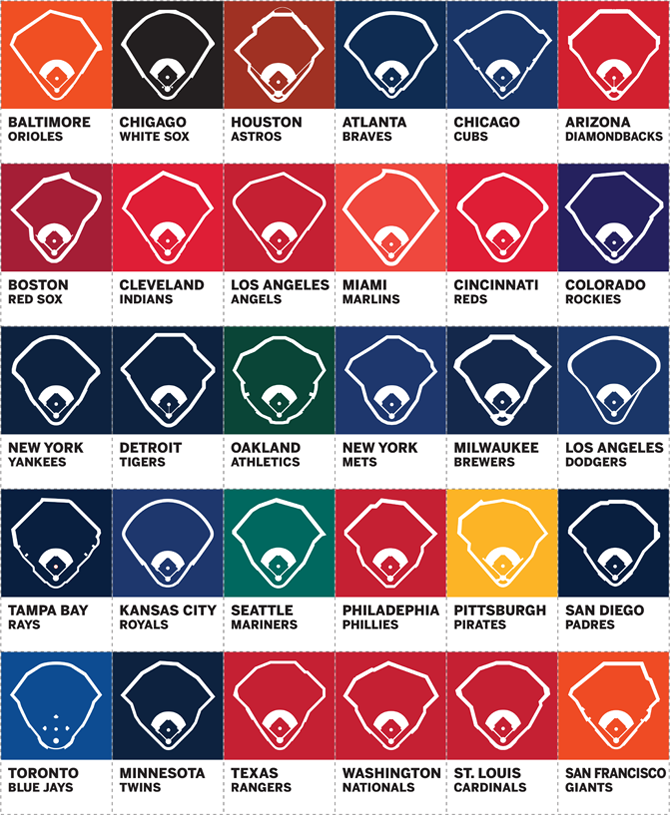 Color Swatch Baseball: Pantone Chips of every MLB team