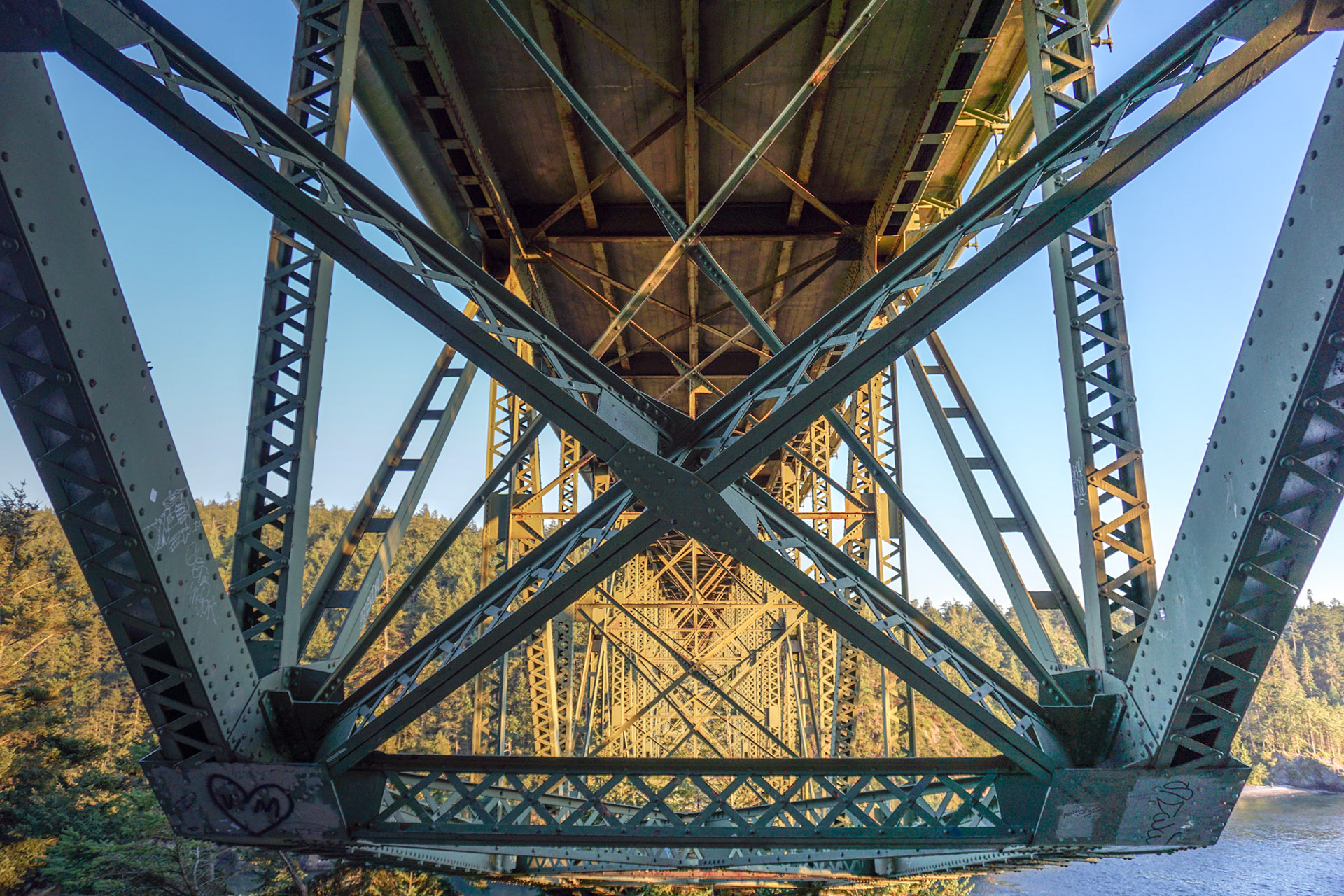 The underbelly of the Deception Pass bridge, 2018