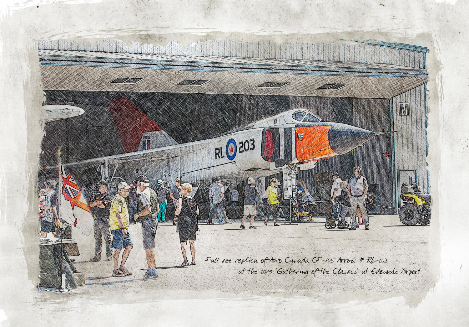 Photosketch of Avro Arrow © Irwin Seidman