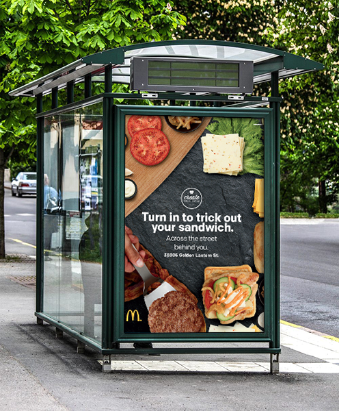 McDonald's Create Your Taste bus shelter