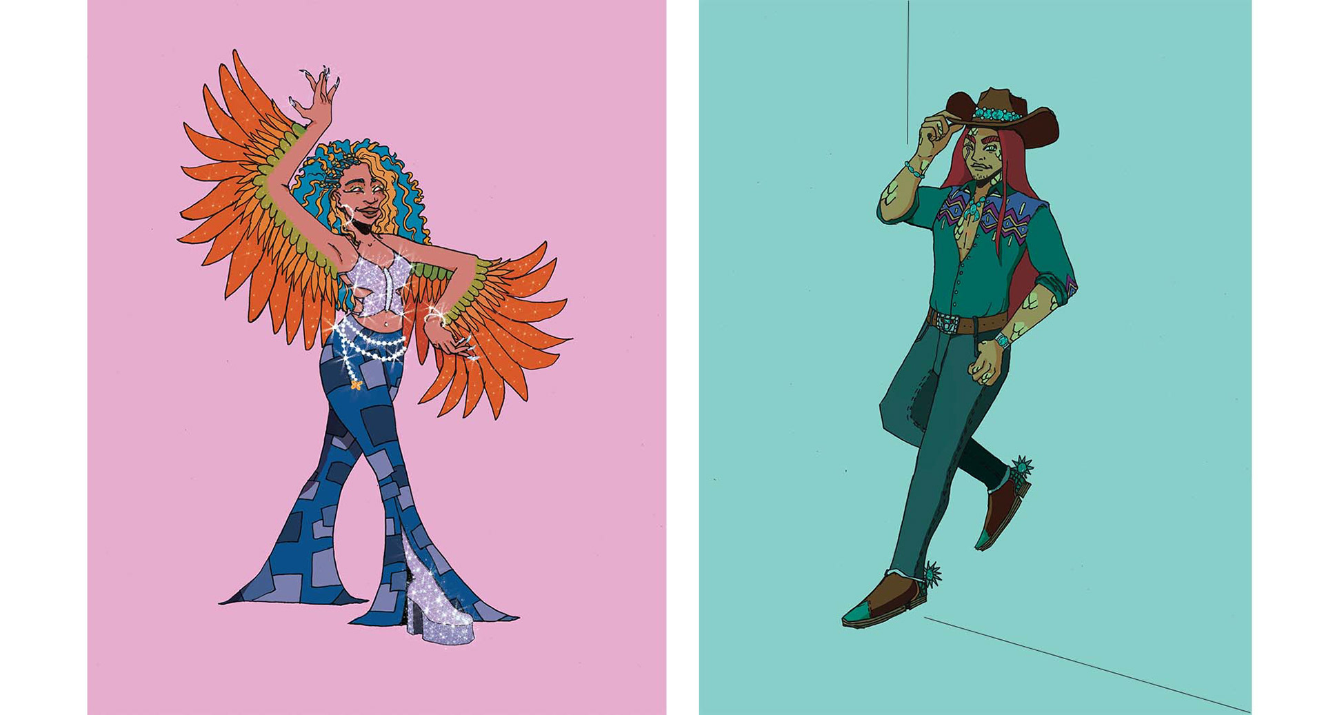 Character Designs of the Nightingale and the Blindworm
