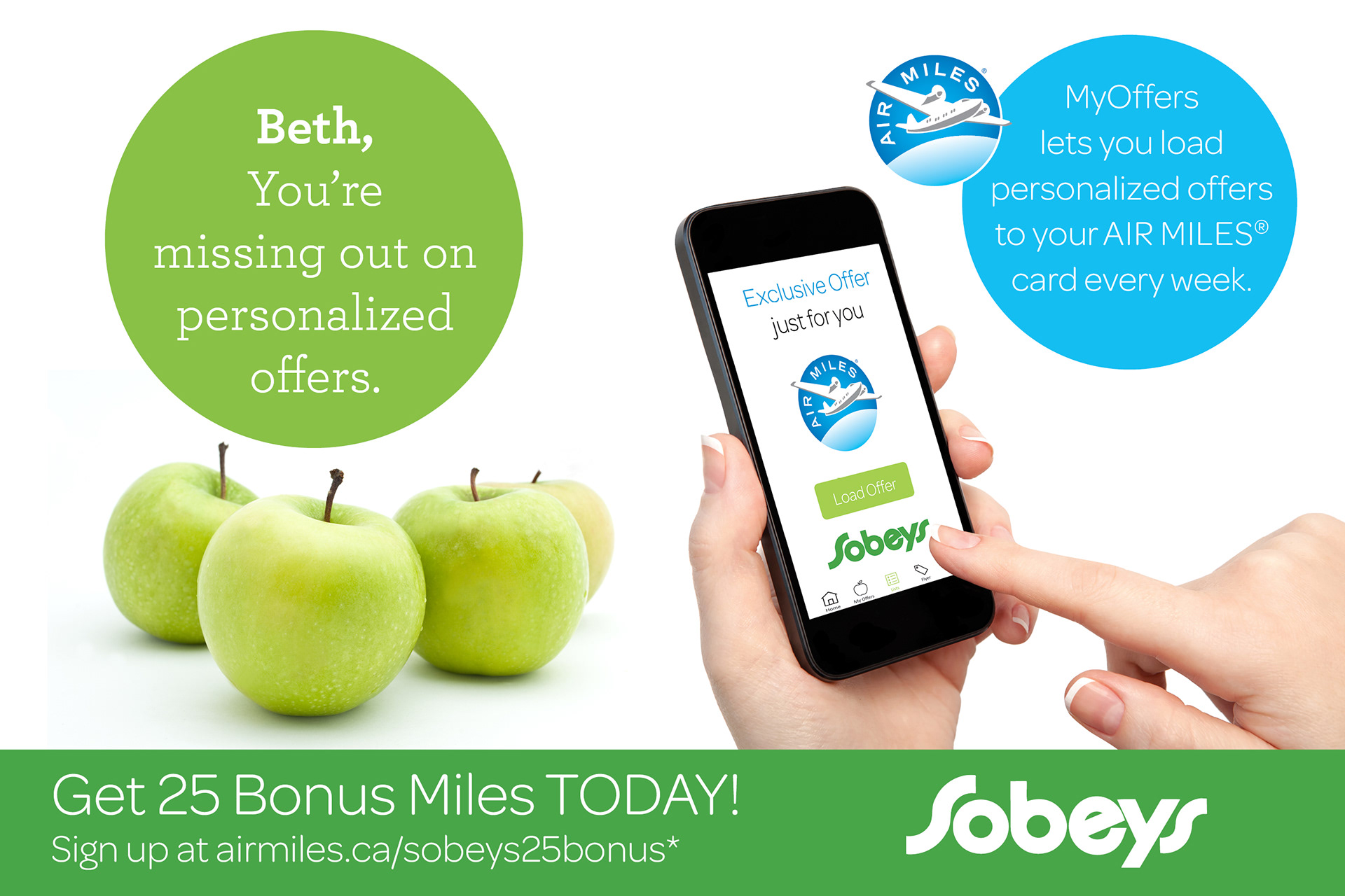 A direct mail campaign by Air Miles and Sobeys.