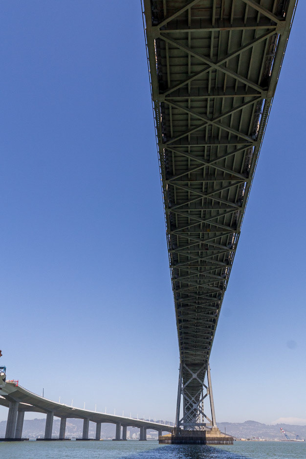 east span of the SF bay bridge from the water