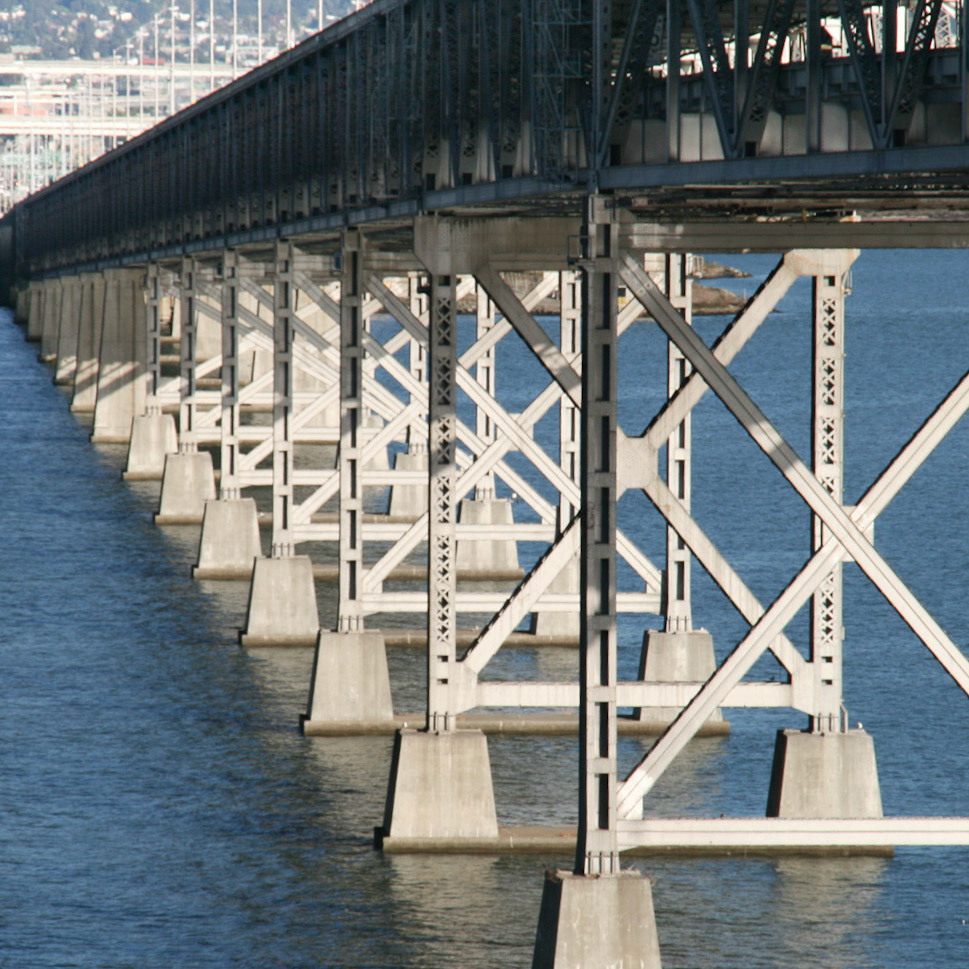 piers of the east span of the SF bay bridge
