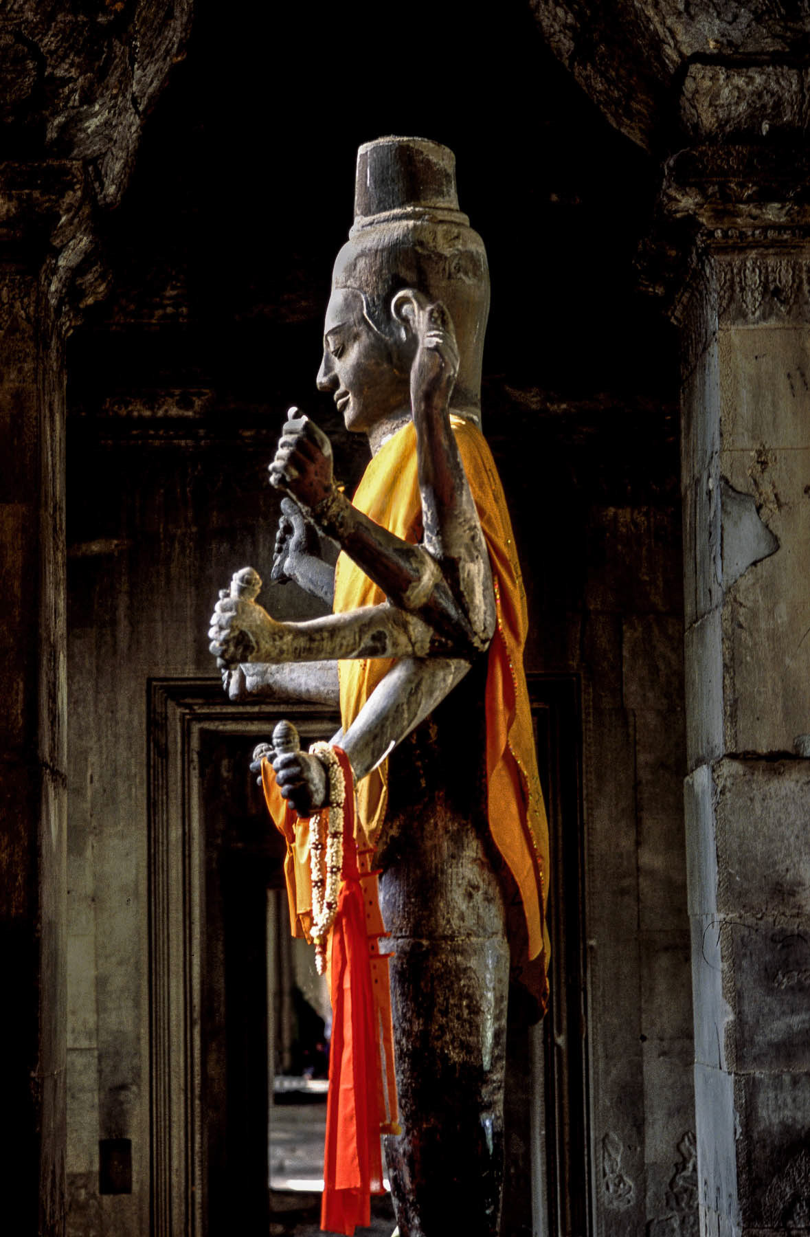 Statue of Vishnu, Ankgkor Wat Temple, Cambodia 2002