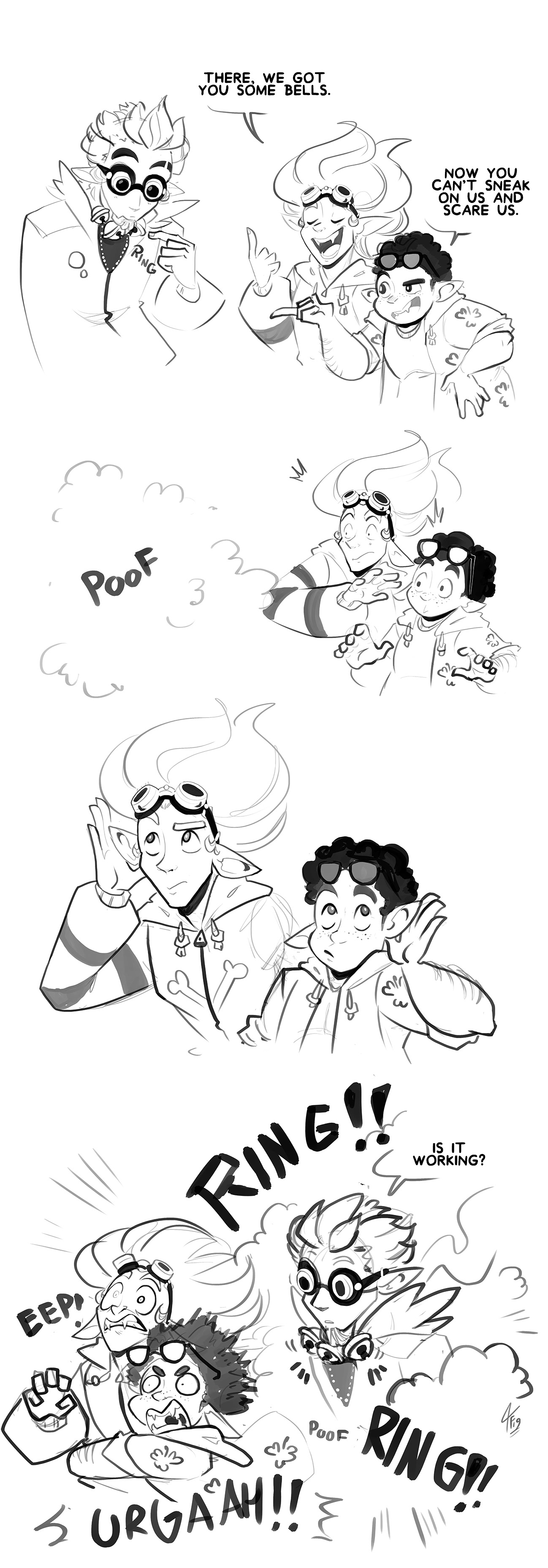 A sketch comic featuring my characters