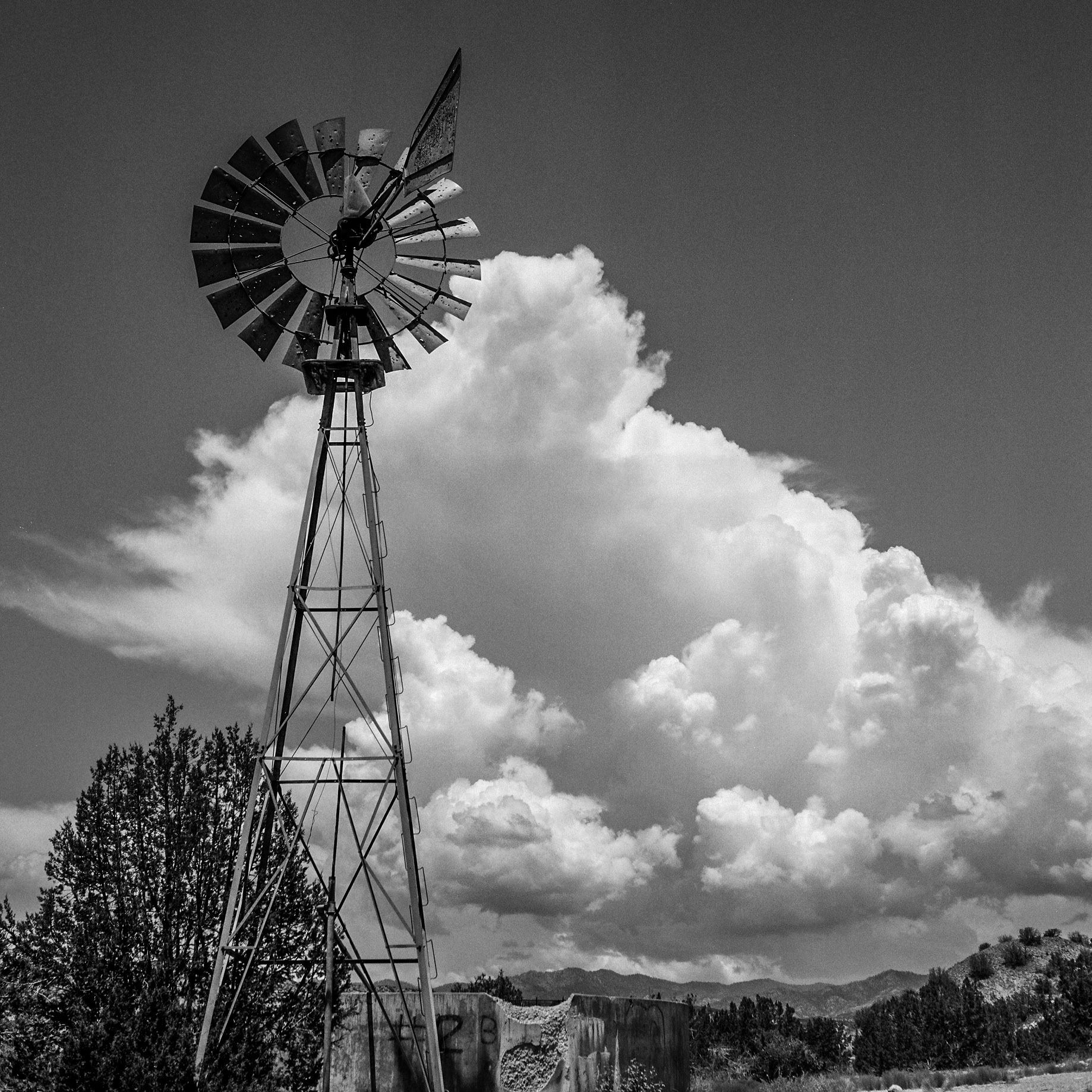 Cochiti Windmill, Medium Format Film, 6x6, Kodak T-Max 400