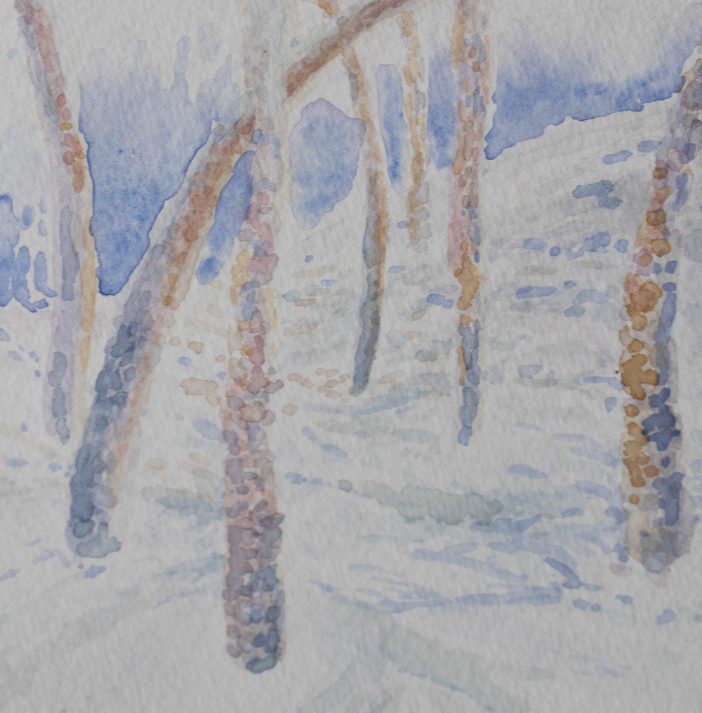 Low Visibility, Refuge In The Glades, Watercolor on Paper, 6"x8"2021