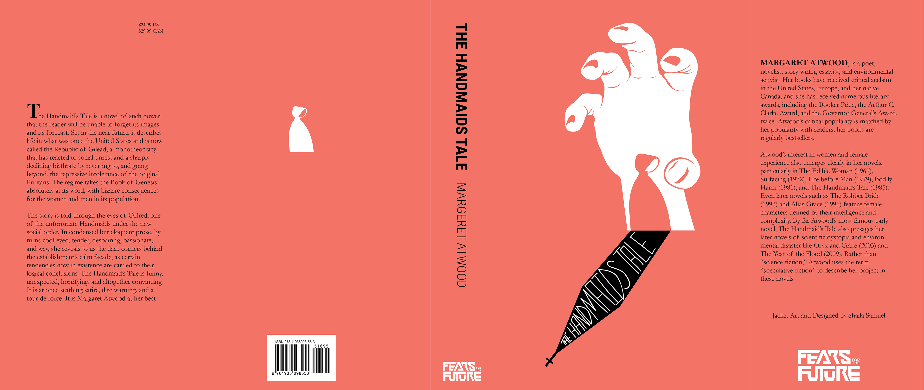 Book jacket design for the Handmaids Tale.