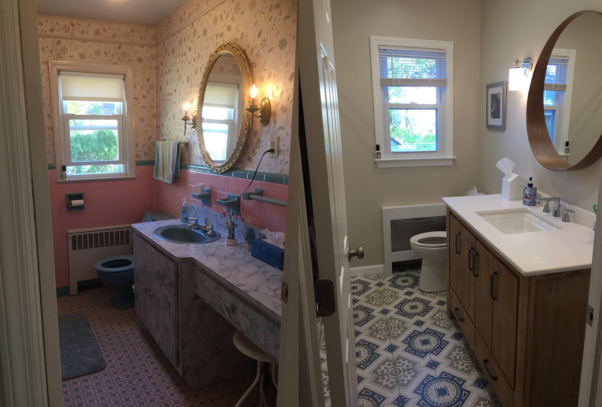 Main Bathroom before and after
