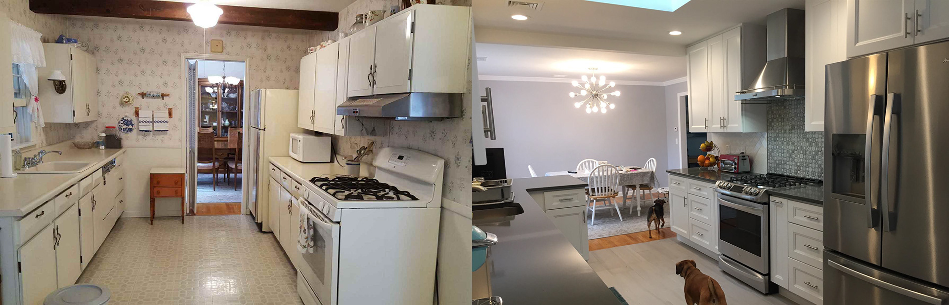 Kitchen before and after