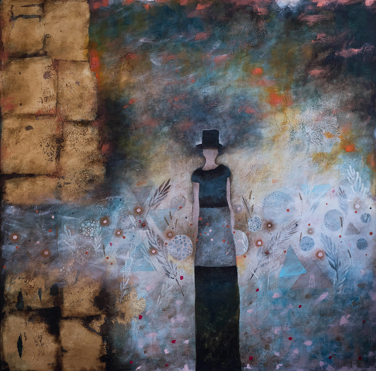"Woman and hat" 100cm/100cm 2019 acrylic/canvas