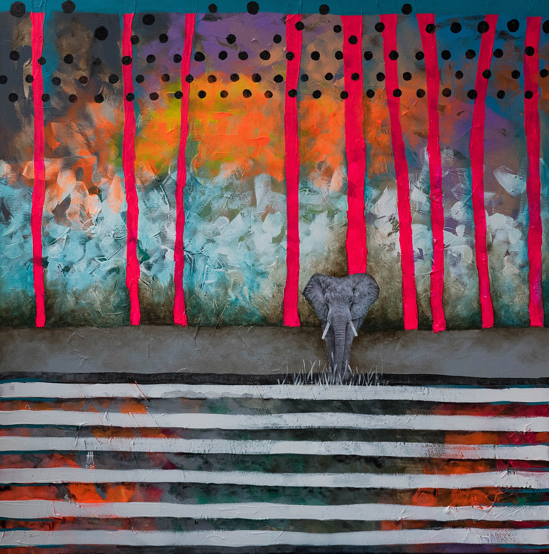 Hello Africa - mixed media/canvas 90cm/90cm 2020