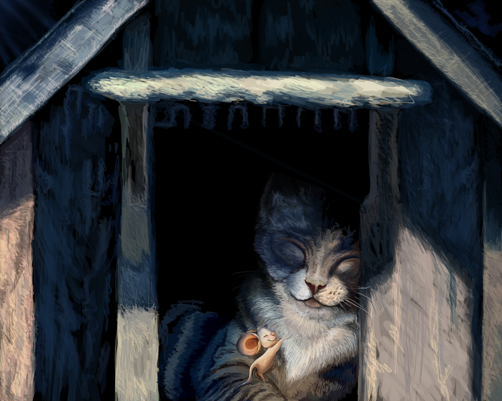 Cat & Mouse Print