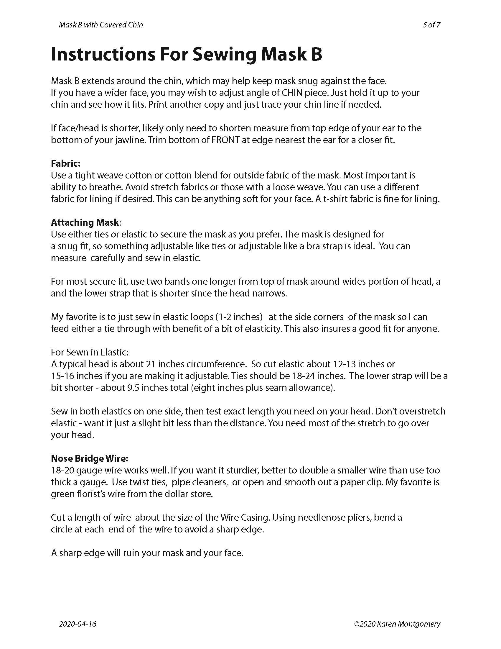 Instructions Page 1