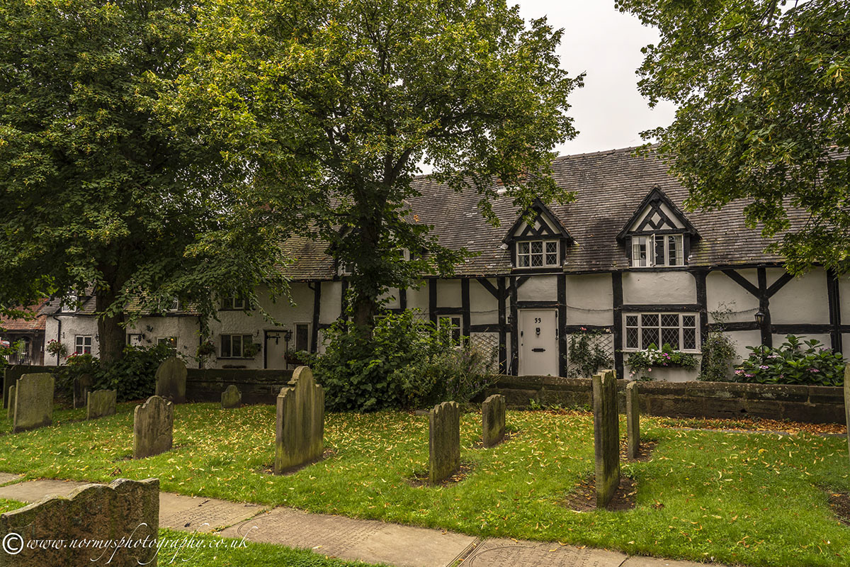 Row of cottages from the front