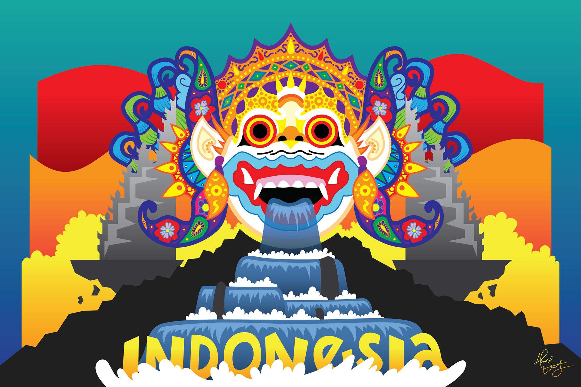 Gateway to Bali, Adobe Illustrator CC