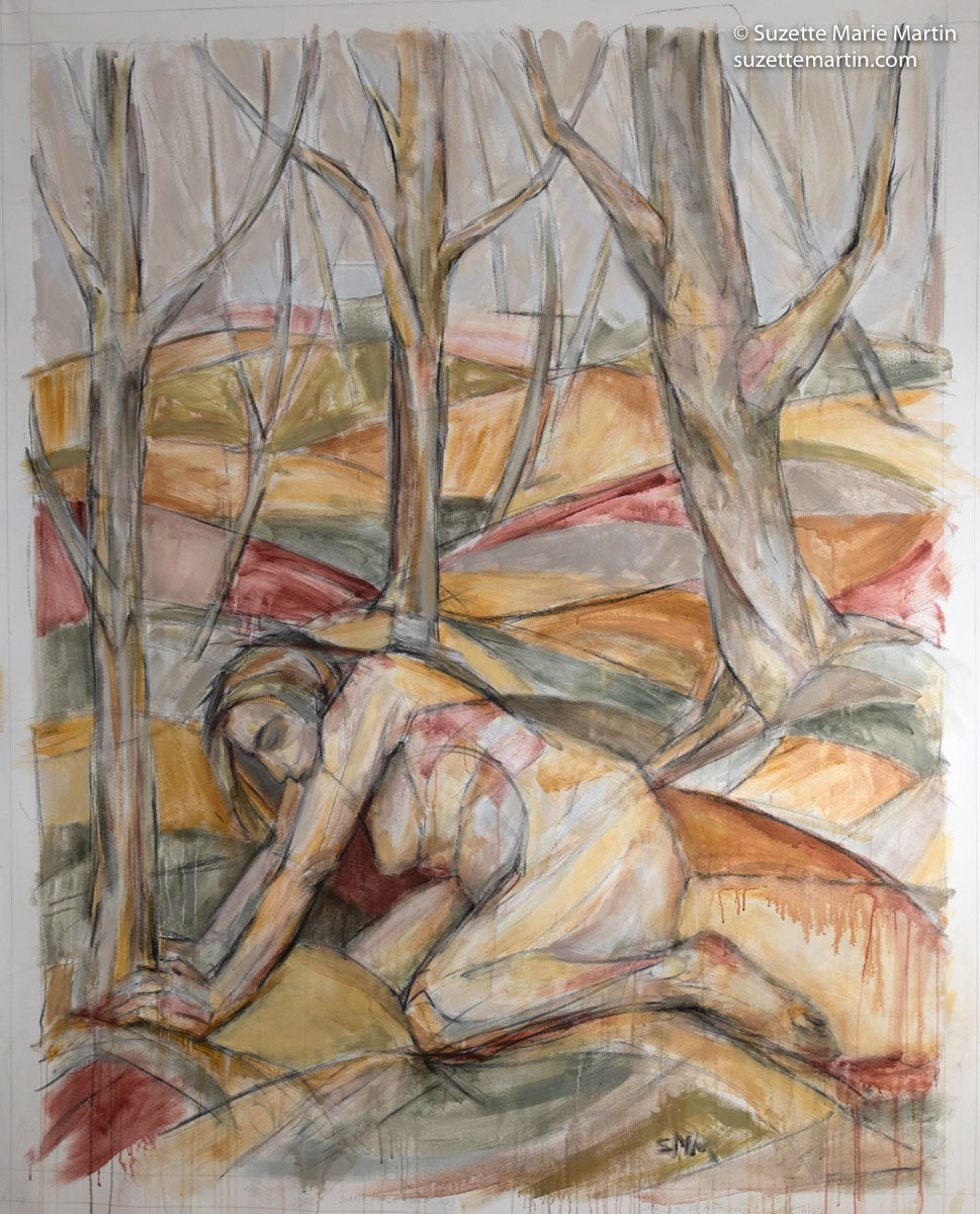 Solastalgia, Dryad of the Anthropocene, 84" H x 68" W