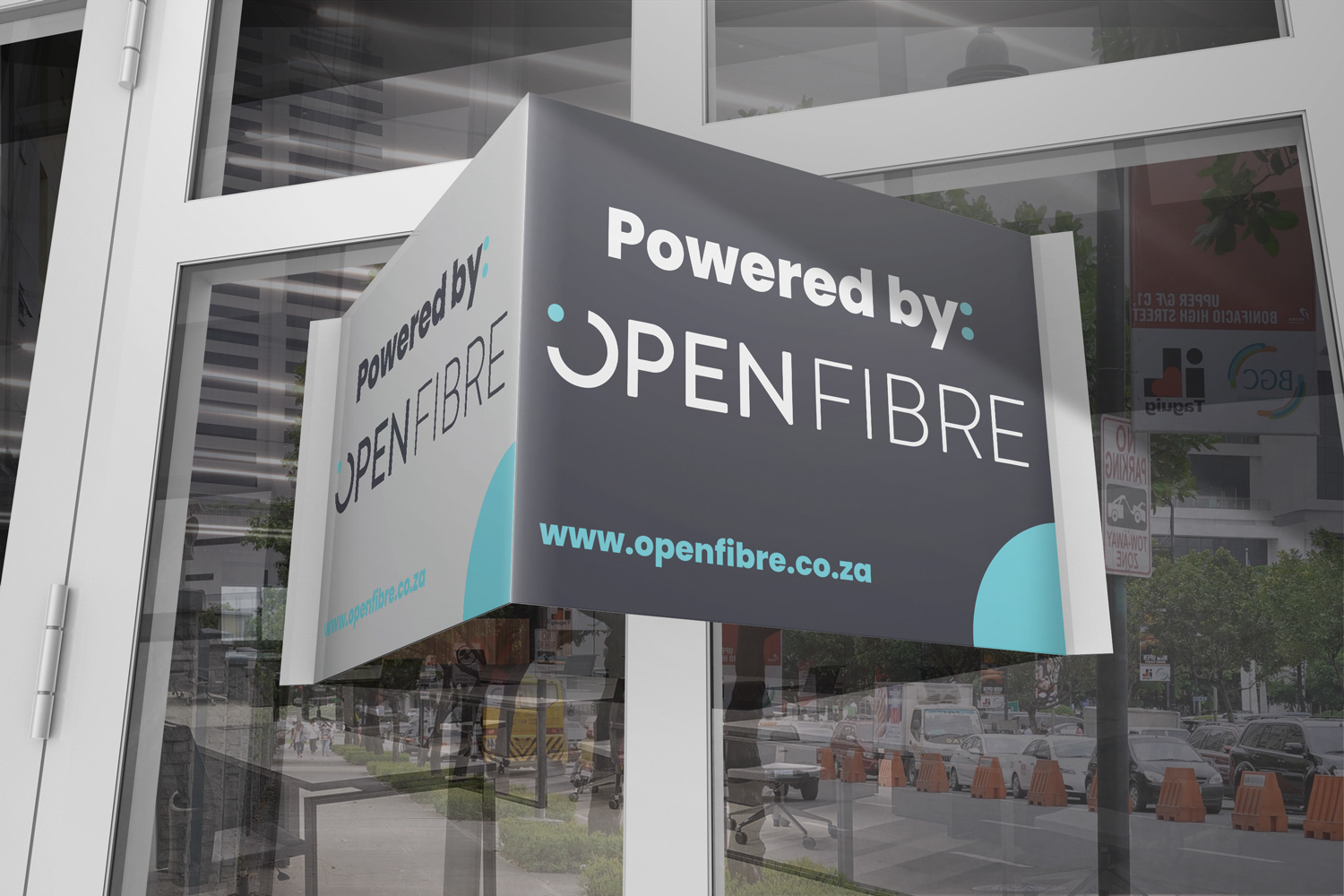Building signage on Open Fibre run internet services