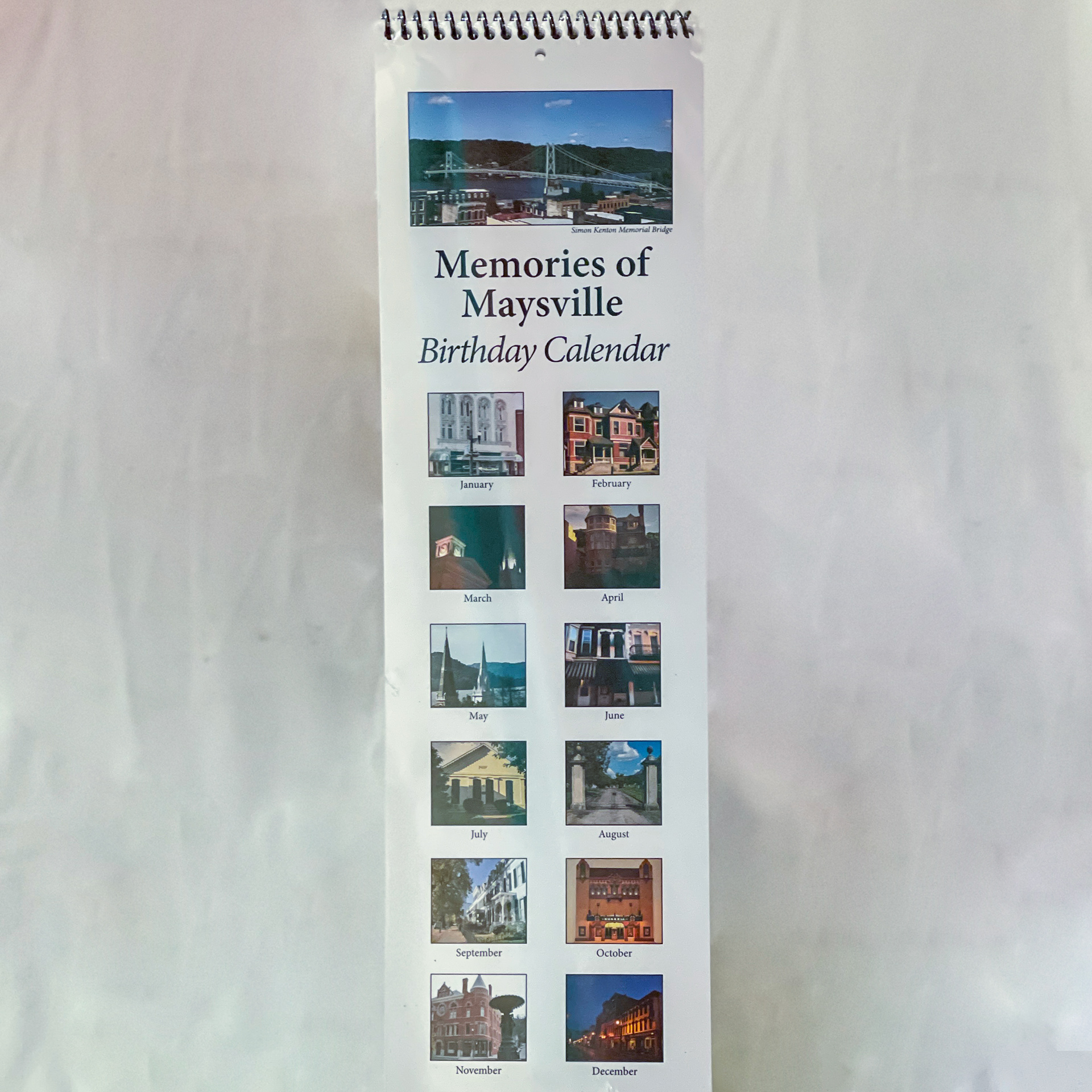 Maysville Birthday Calendar - Never forget another birthday. Each month features a different scene from Maysville.