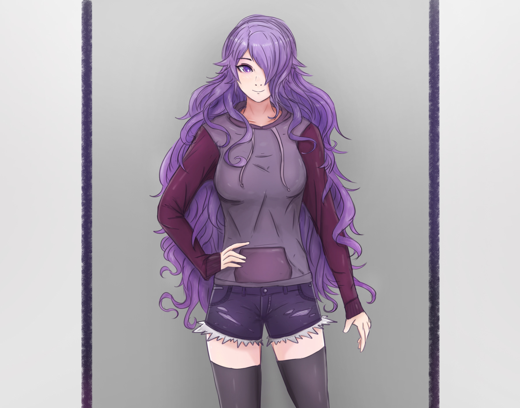 Camilla from Fire Emblem Fates drawn in a modern outfit. 