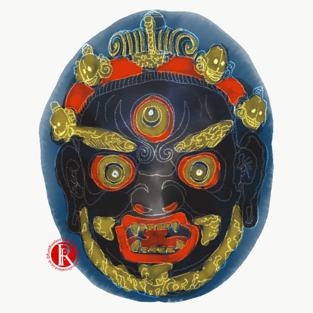 Illustrated Masks: Mongolian Mask Mahakala