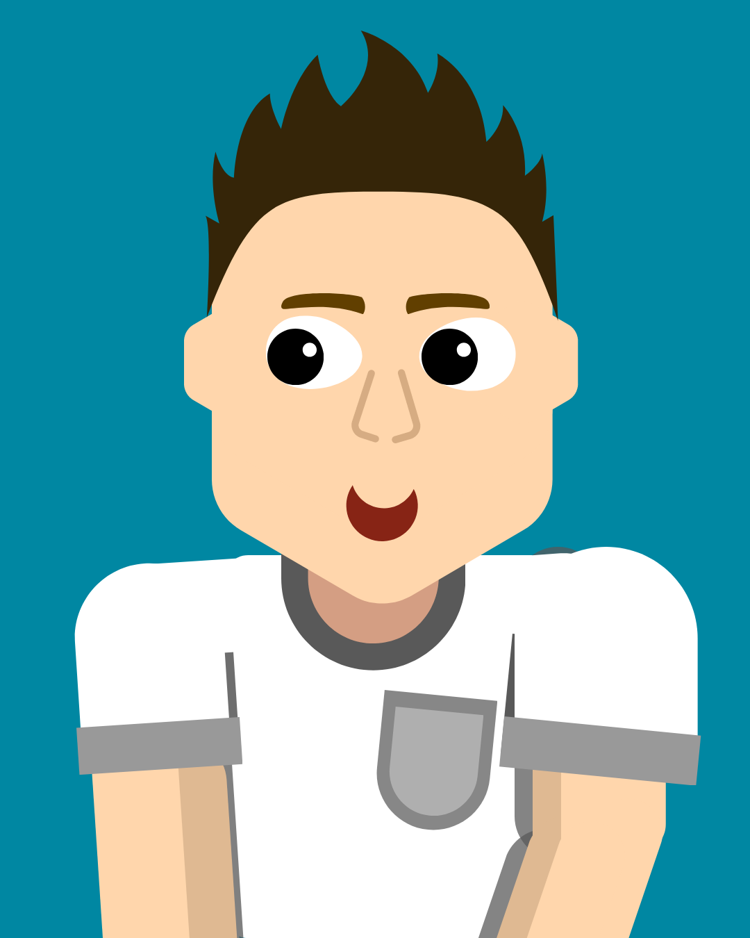 Typical Lad with Spikey Brown Hair
