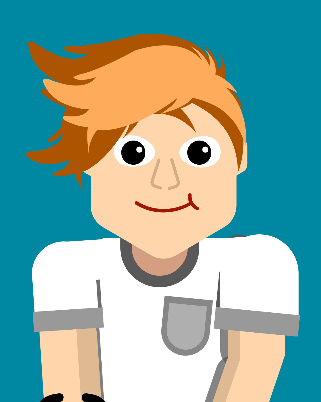 Androgynous Girl with wavy funky hair