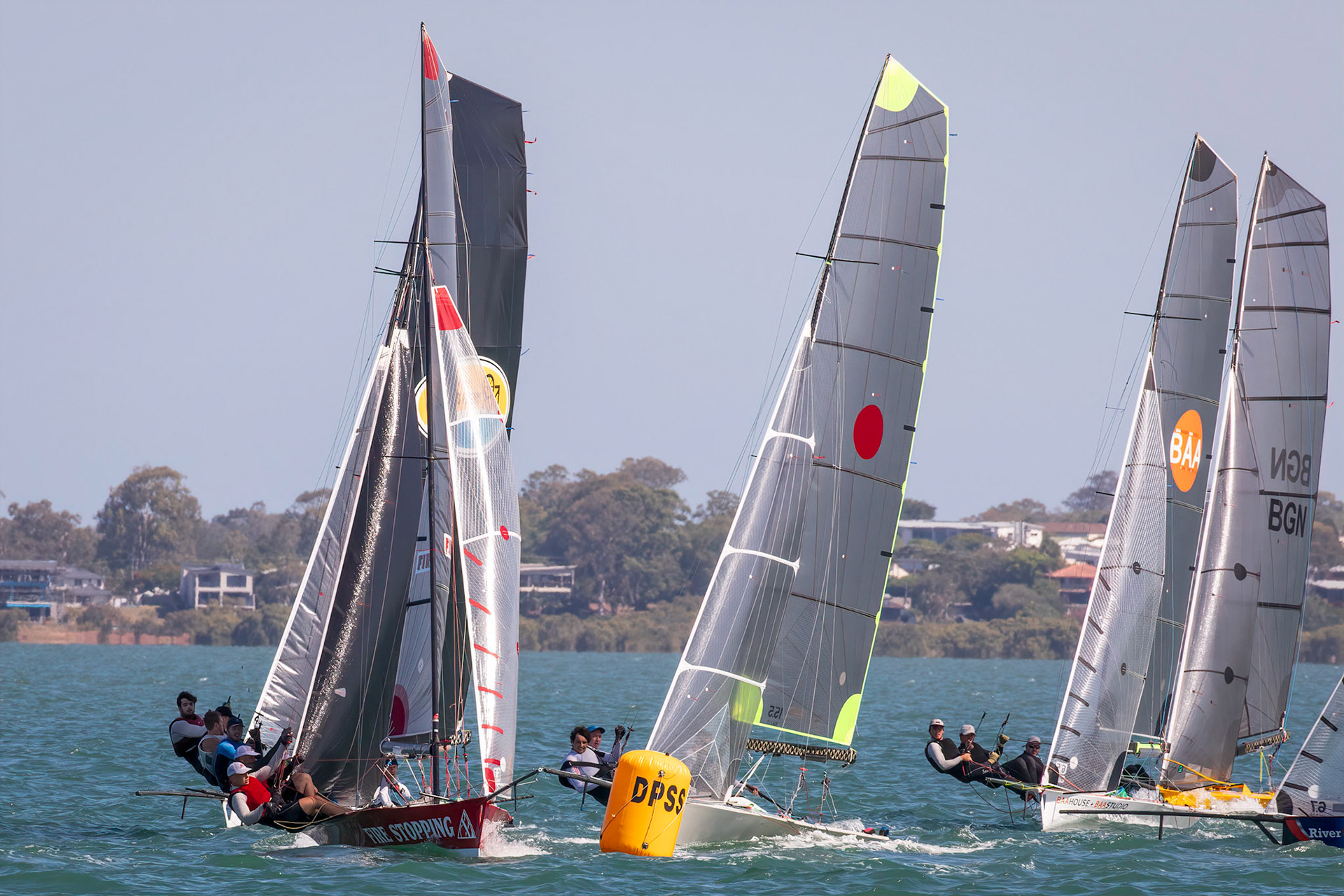 16ft Skiffs Rounding the Mark - Waterloo Bay