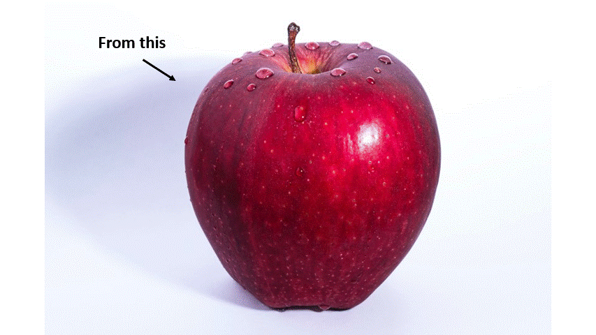 Bright red apple, edited using 3 tools, functions to Bright red apple pastel paint image