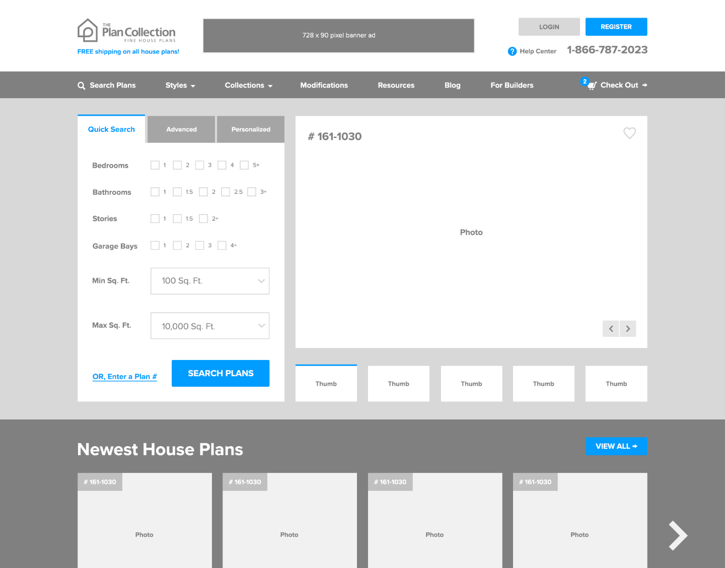 The Plan Collection — Wireframe 3