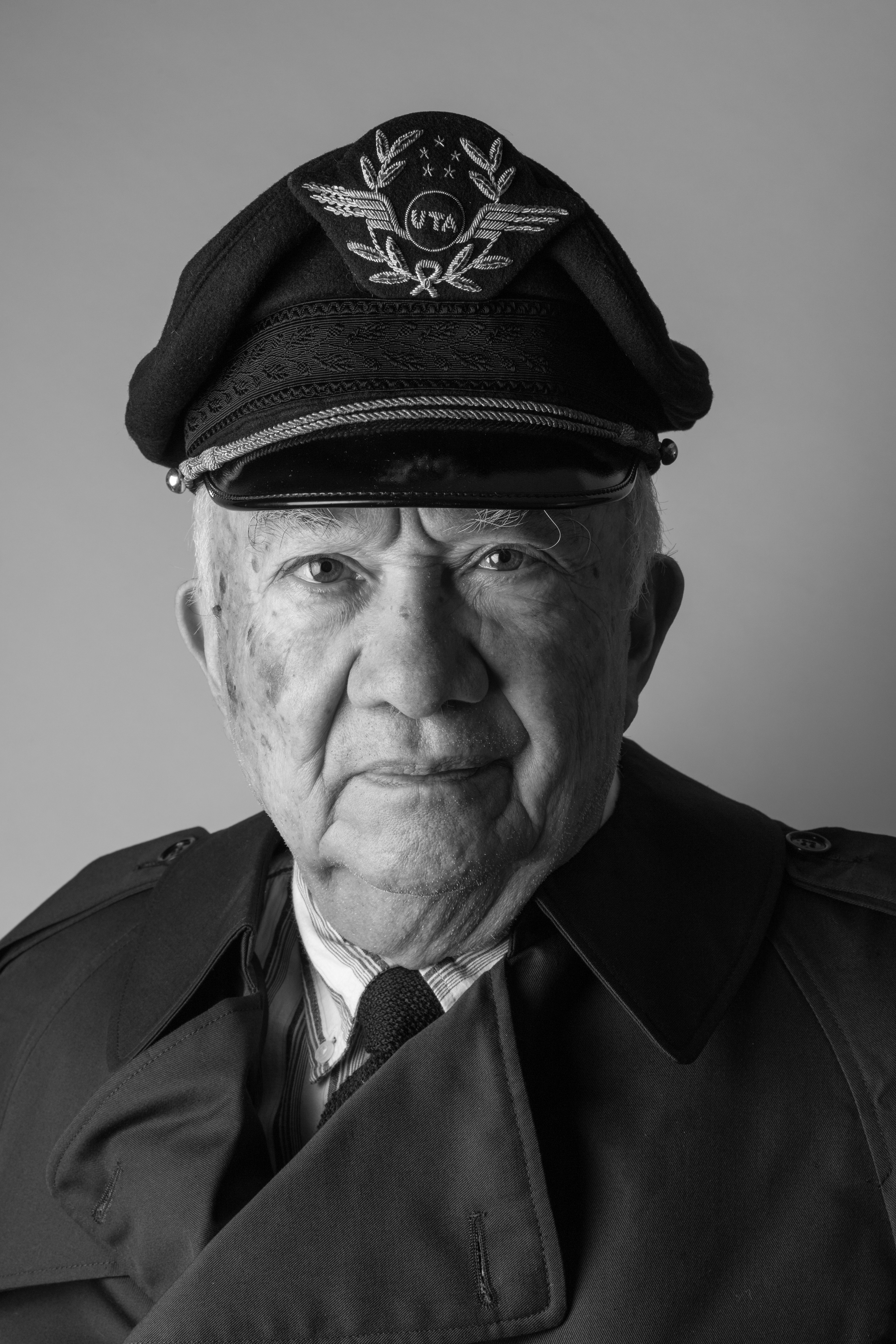 Studio portrait of Jacques Saurel, retired staff from Air France