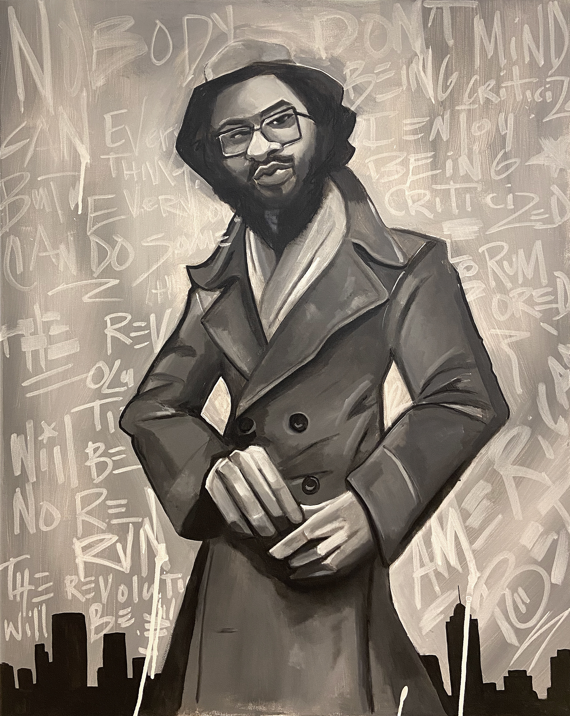 "The Urban Poet (Gil Scott-Heron)" 2020, Acrylic on canvas