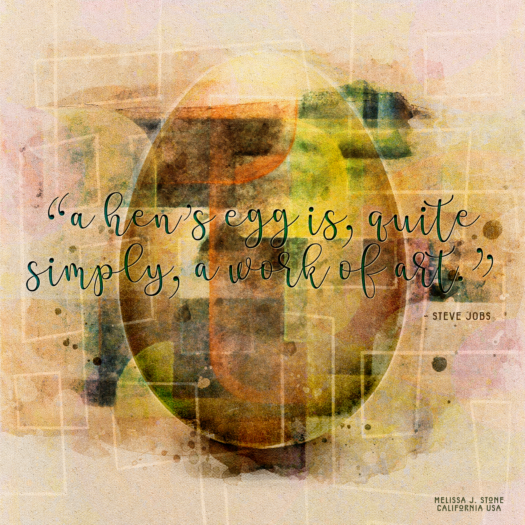 "a hen's egg is, quite simply, a work of art." ~Steve Jobs