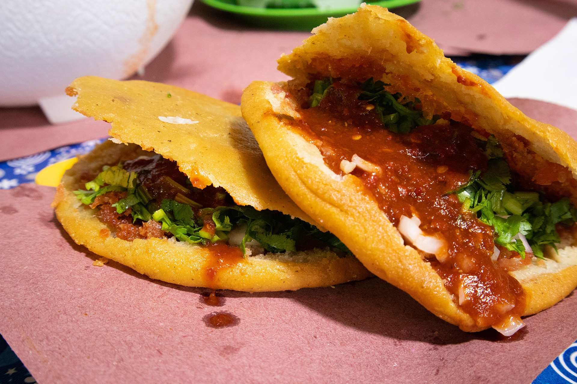 Gorditas with Salsa at the Market