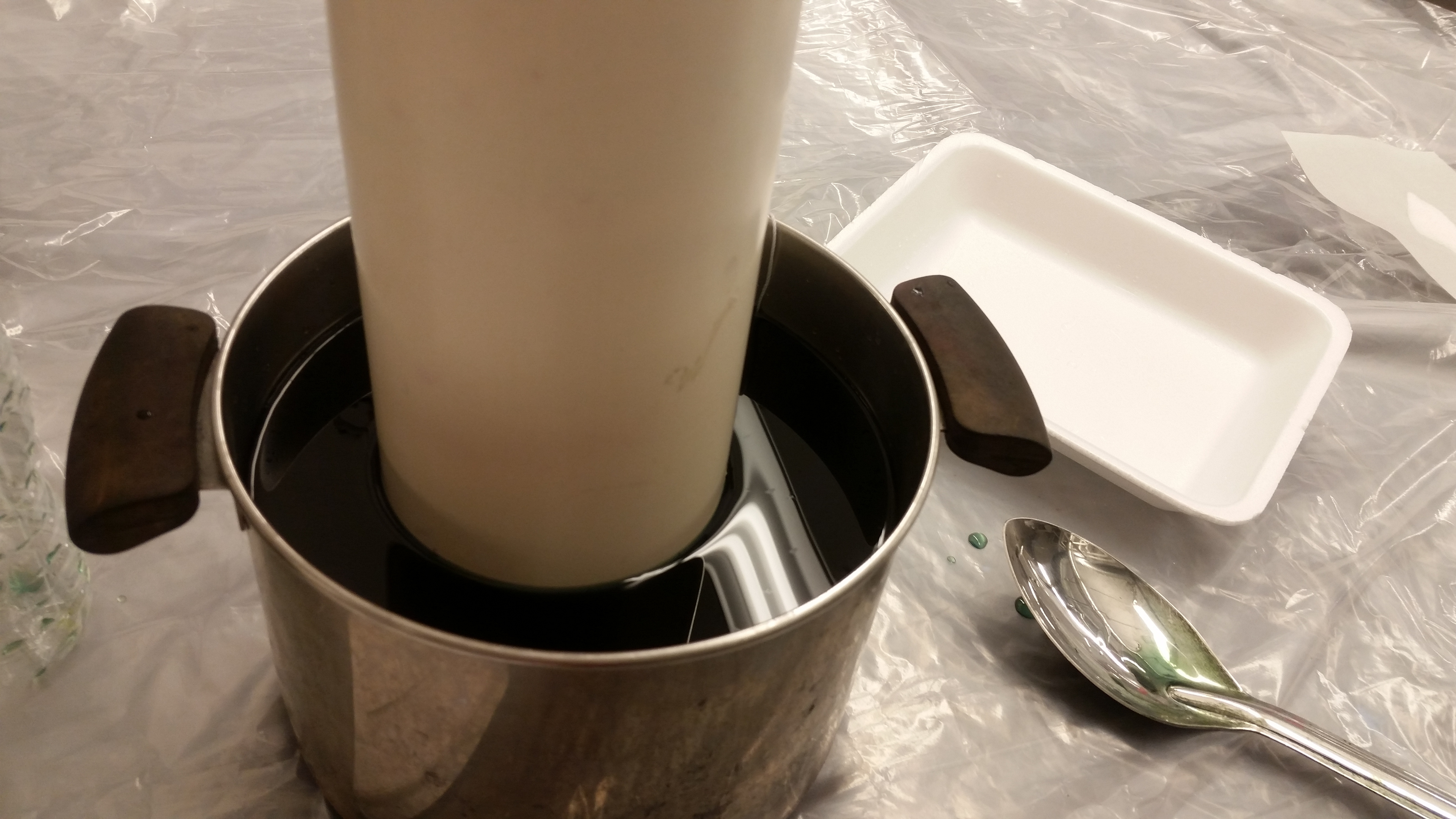 Putting Silk Scarf into Cold Vat Dye
