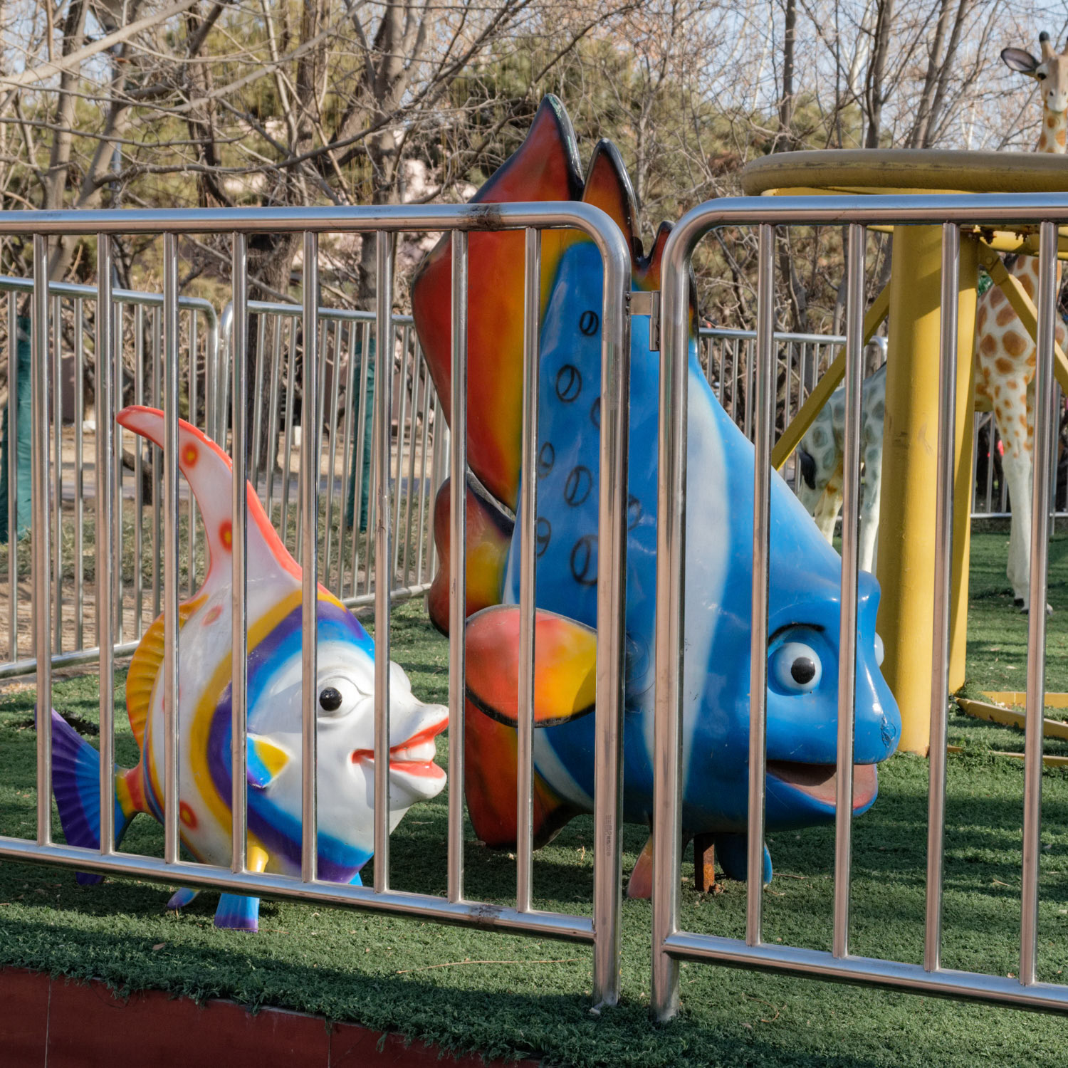 Fish Sculptures at Amusement Park