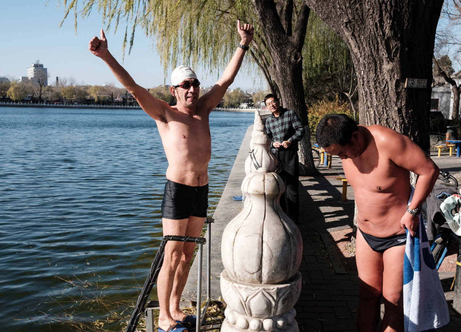 Winter swimmers, Hou Hai Lake, Beijing