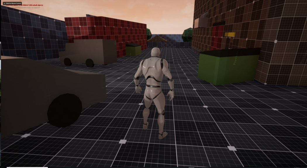 The lane to the left leads to a parking lot, the first combat encounter.