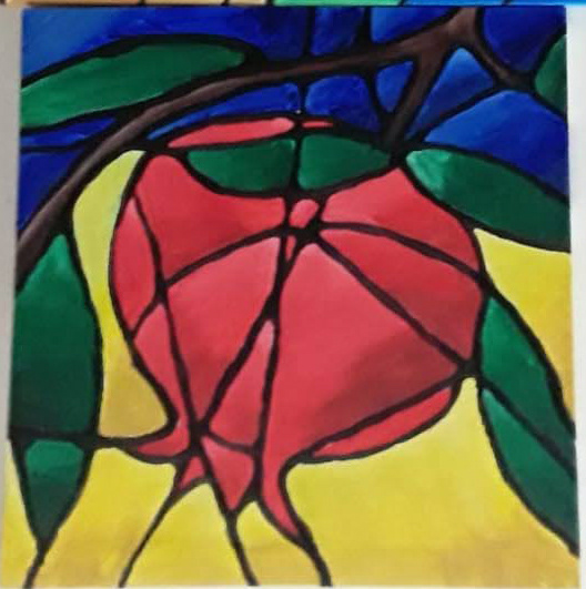 Stained Glass Pomegranate