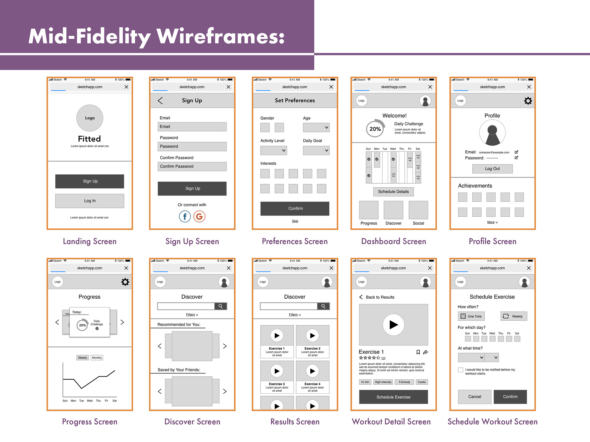 Mid-Fidelity Wireframes