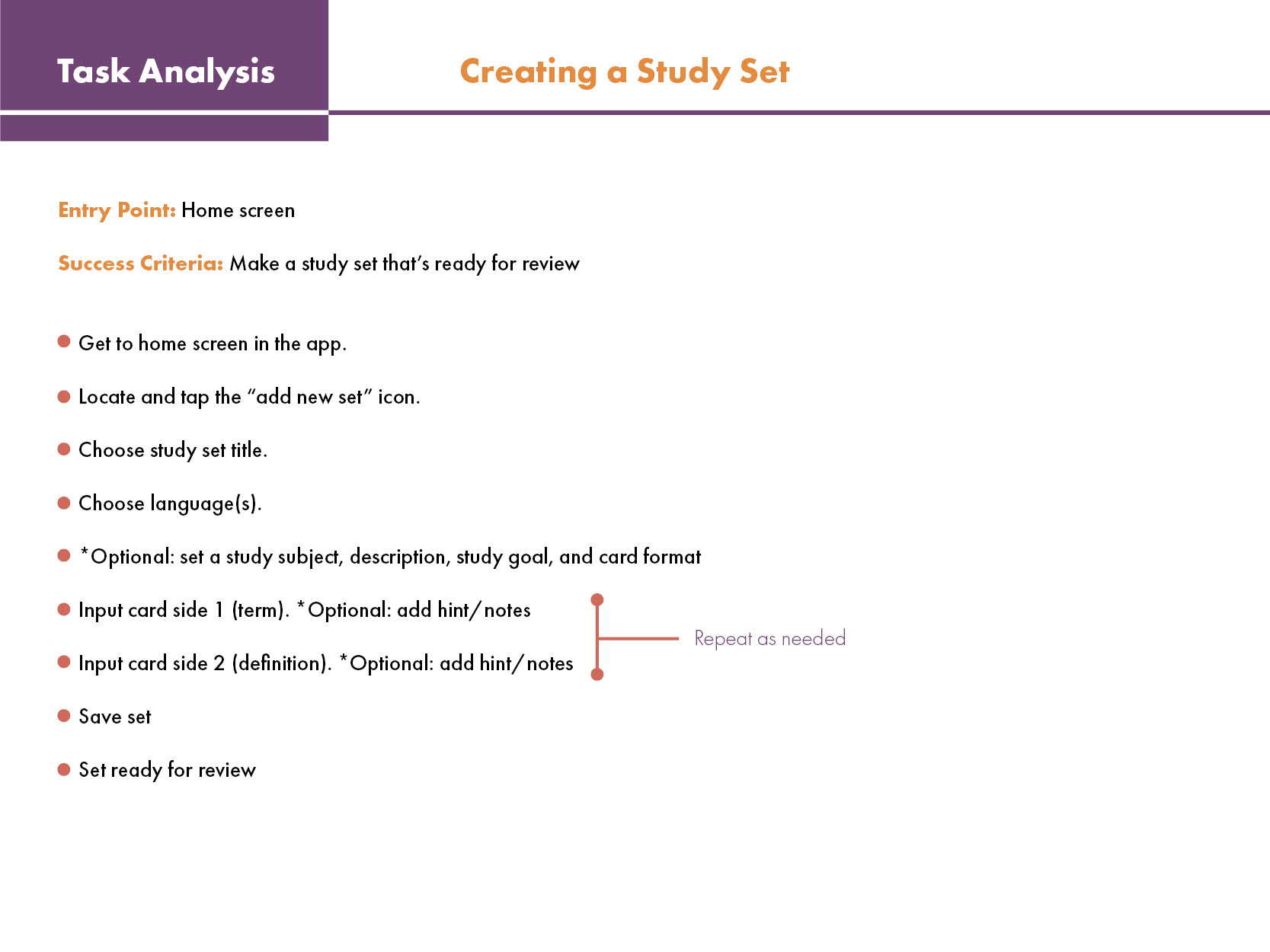 Task Analysis
