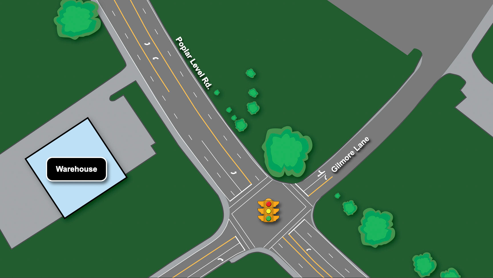 Map for car accident trial