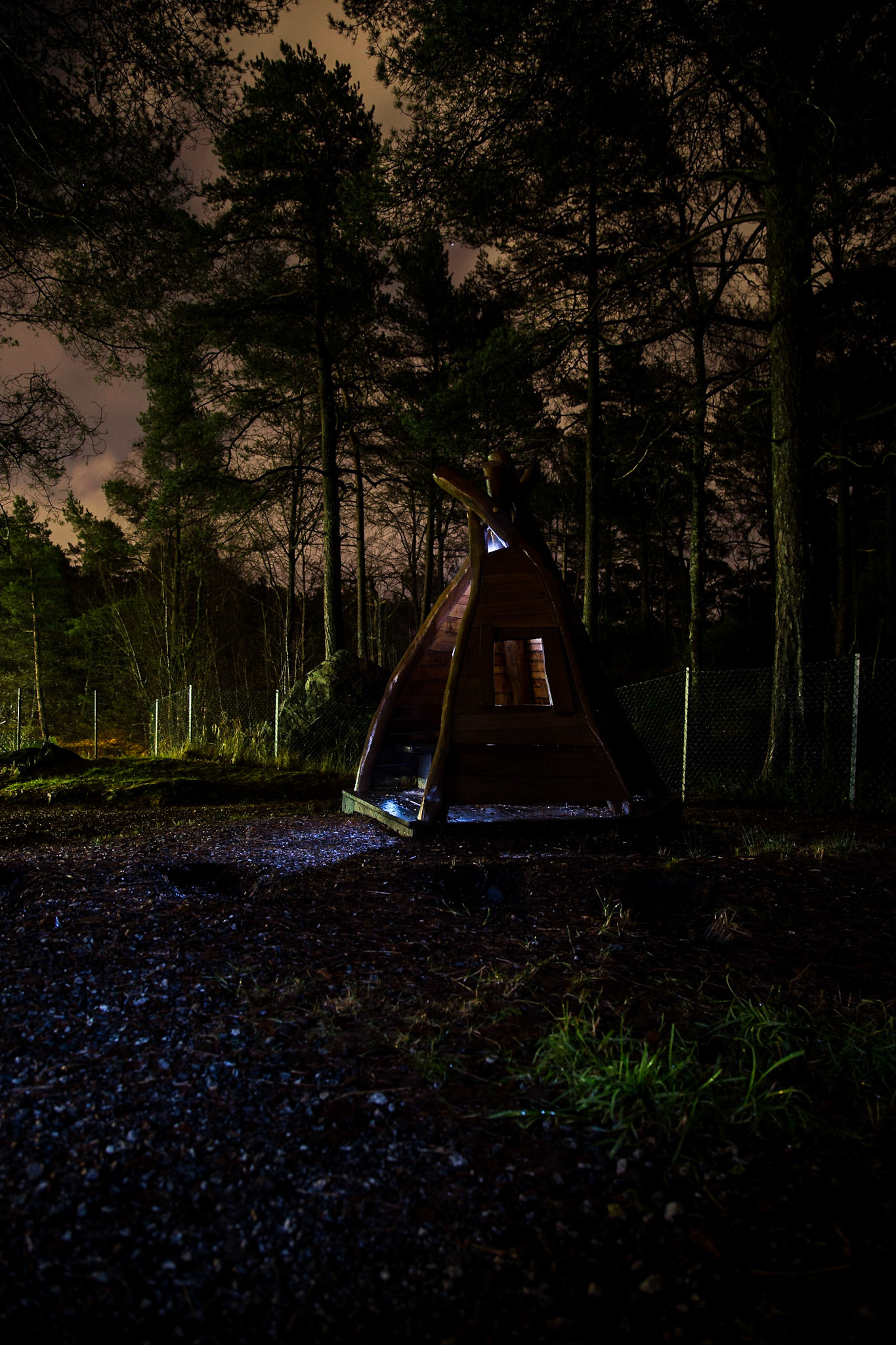 A small shelter for rain, built for the kids